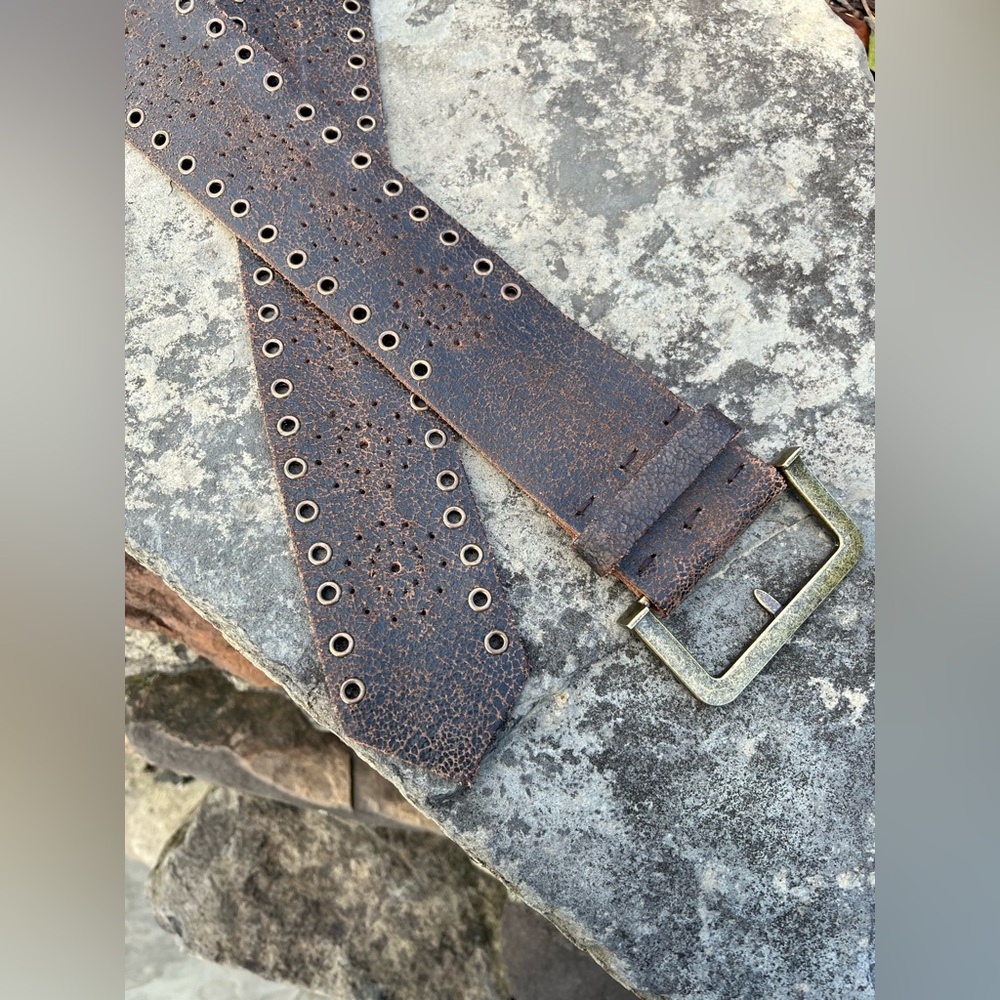 Free People Distressed Grommet Hip Belt NWOT